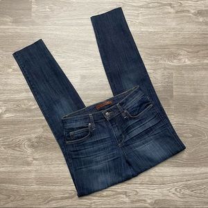 Joe’s Dark Rinse Raw Hem Mid Rise Skinny Jeans Size 26